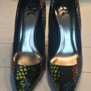 Brand New Rainbow Snakeskin Stiletto Shoes